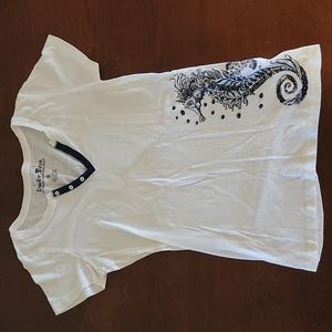 Lucky Brand Tee Embellished Seahorse Shirt